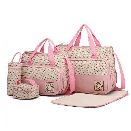 Miss Lulu 5-teiliges Polyester Set für Mutterschaft und Baby Wickeltasche Punkt-Serie